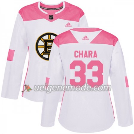 Dame Eishockey Boston Bruins Trikot Zdeno Chara 33 Adidas 2017-2018 Weiß Pink Fashion Authentic